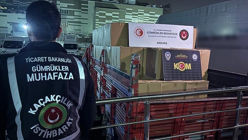 Ankara ve Sakarya'da 38,2 milyon lira değerinde kaçak makaron ve sigara ele geçirildi