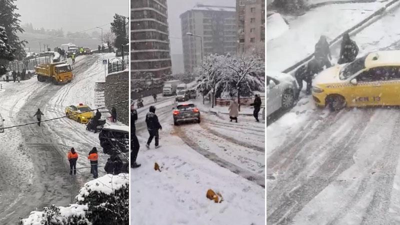 İstanbul’da kar yağışı sonrası yaşanan kazalar kamerada