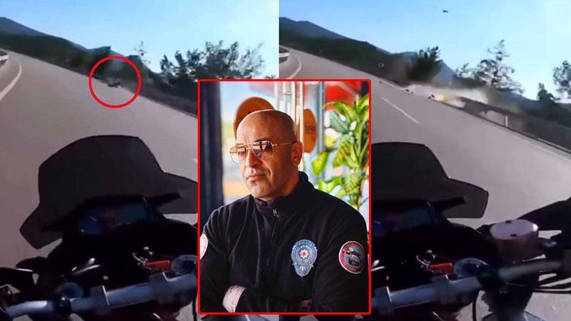 Polis memurunun hayatını kaybettiği motosiklet kazası kask kamerasında